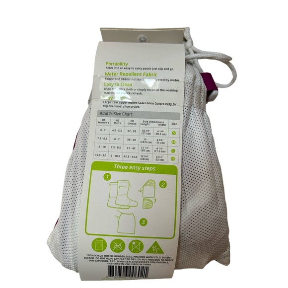 Stay Dry in Style: SEAL Waterproof Shoe Covers, Size Large - Lilac Reusable - Picture 12 of 14